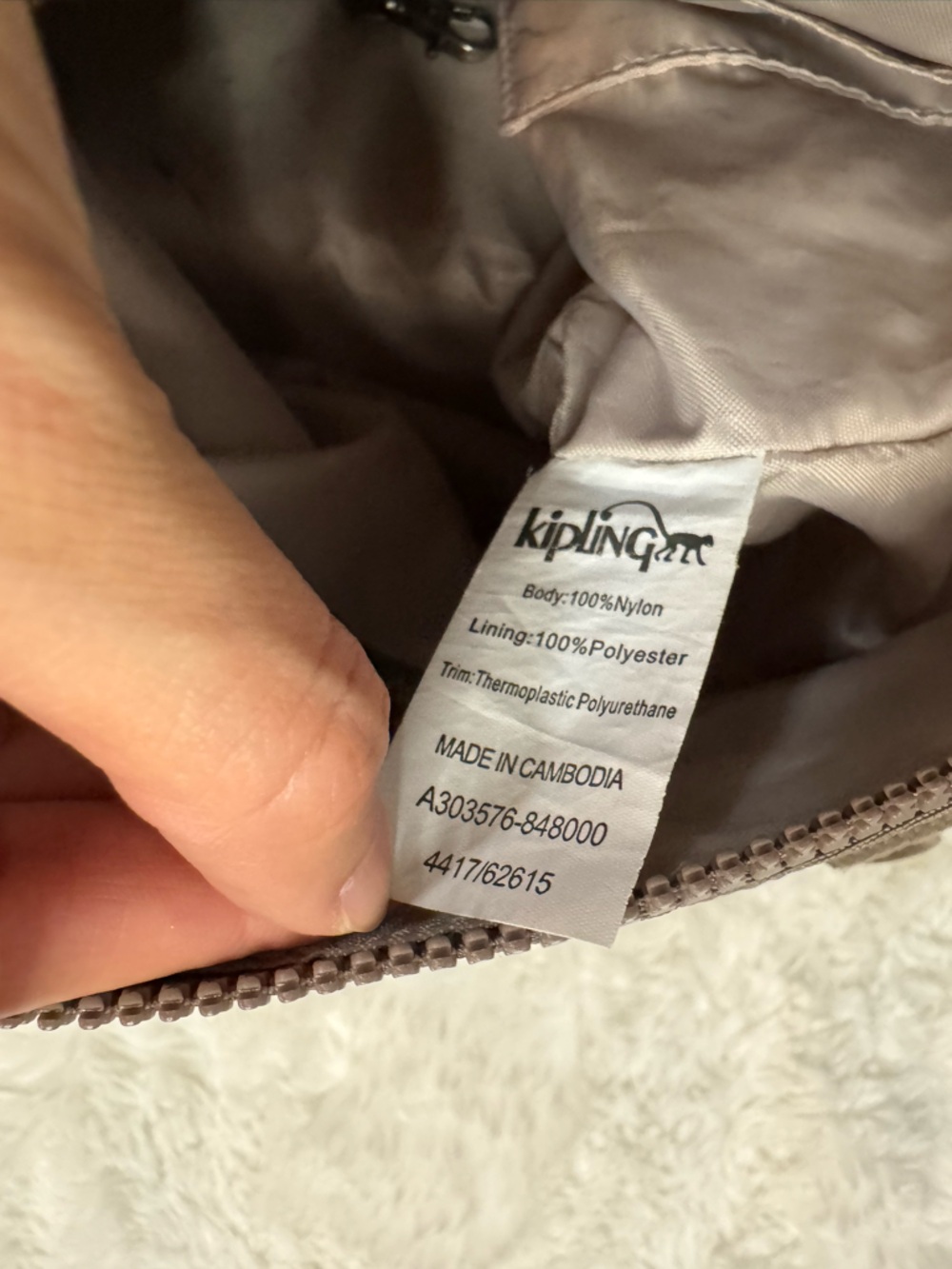 Kipling Taupe Everyday Nylon Tote with Monkey Charm - Picture 6 of 16